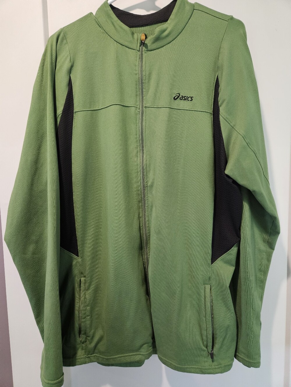 ASICS Men's Green Full Zip Performance Running Jacket Large